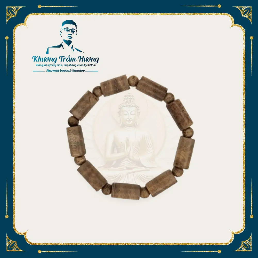 Vòng Trầm Hương Đốt Trúc Quầng Dầu Việt Nam 8 Ly