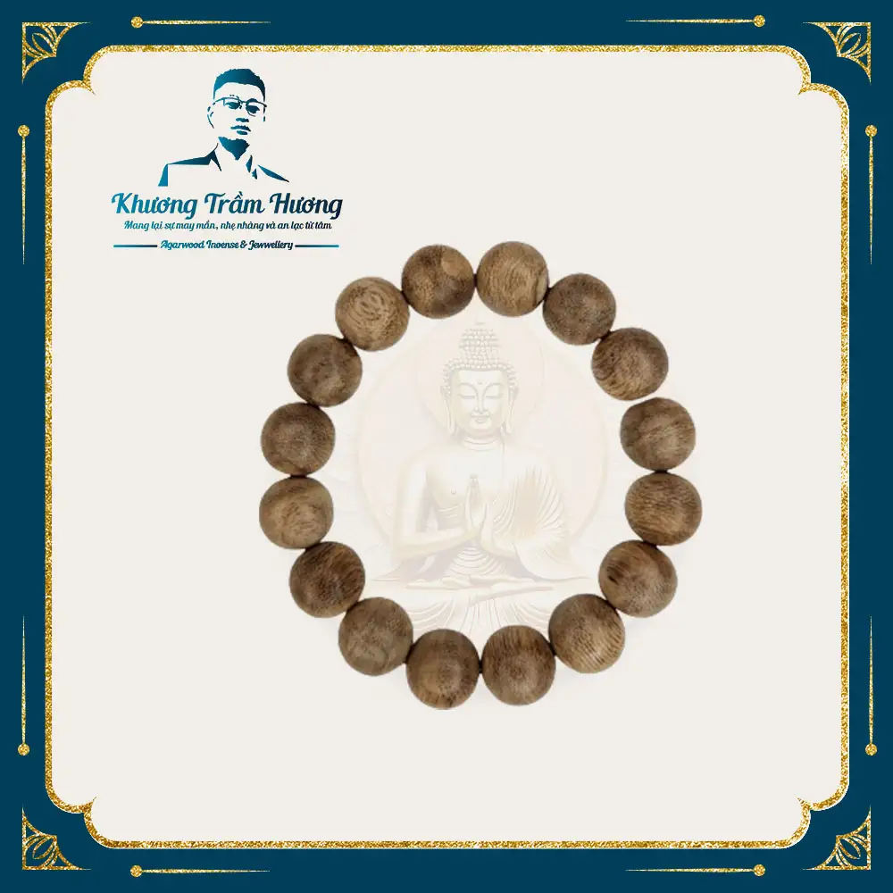 Vòng Trầm Hương Quầng Dầu Việt Nam Tròn 14 Ly
