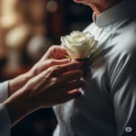 Nghi thức cài bông hồng trắng lên ngực áo trong ngày Lễ Vu Lan để tưởng nhớ công ơn cha mẹ đã khuất.